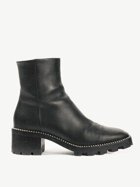 Jimmy Choo Mava 35 Black Smooth Leather Crystal-Trim Ankle Boots